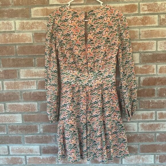 Scotch & Soda Pastel Print Dress Women’s Small Balloon Sleeve Keyhole Back - Picture 7 of 9